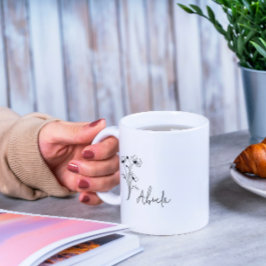 シンプルフローラモダンアブエラマグ コーヒーマグカップ