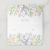 シンプルフローラモダングリーンリーウェディングレセプション プレイスカード (外部開封)
