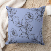シンプルフローラモダンボホパターンベビーブルー クッション (ブランケット)