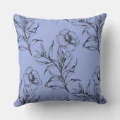 シンプルフローラモダンボホパターンベビーブルー クッション (裏面)