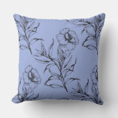 シンプルフローラモダンボホパターンベビーブルー クッション (正面)