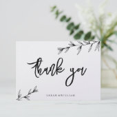 シンプルフローララインアートサンキューカード サンキューカード (スタンド正面)