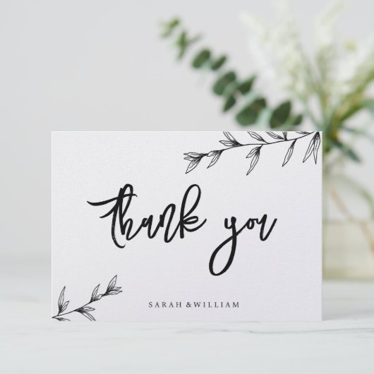 シンプルフローララインアートサンキューカード サンキューカード (スタンド正面)