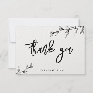 シンプルフローララインアートサンキューカード サンキューカード