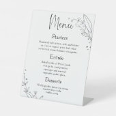 シンプルフローララインア結婚ートのディナーメニュー 台座サイン (正面)