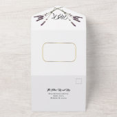 シンプルフローララベンダースプリグRSVP結婚の オールインワン招待状 (外側)