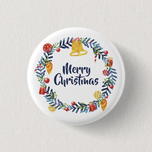 シンプルフローラリース |ピンボタン 缶バッジ (正面)