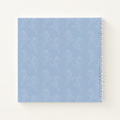 シンプルフローラルクロスオンブルーバプティスゲストブック ノートブック (裏面)