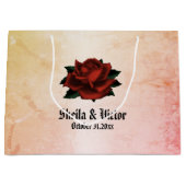 シンプルフローラルパターンオンピーチ ラージペーパーバッグ (正面)