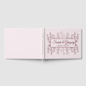 シンプルフローラルビーワ結婚インズ ゲストブック (全面)