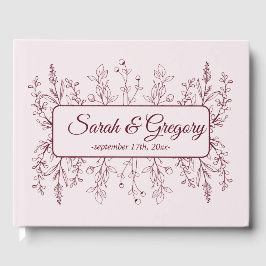 シンプルフローラルビーワ結婚インズ ゲストブック