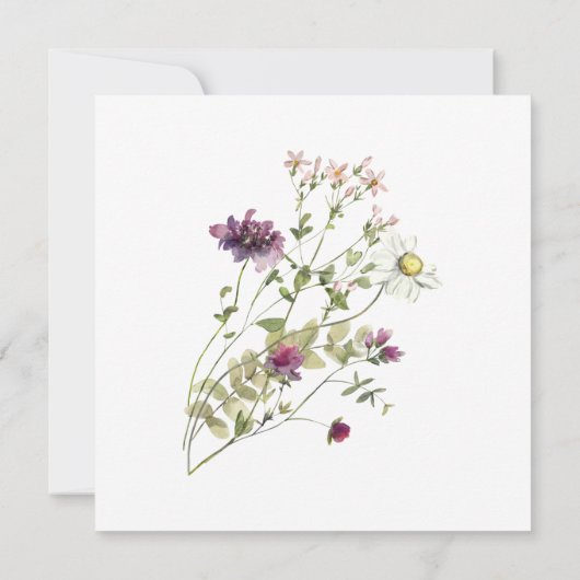 シンプルフローラワイルドフラワーズガーデンクリスチャン結婚ズ 招待状 (裏面)