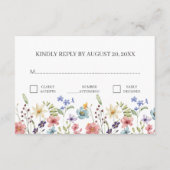 シンプルフローラ伝統的ワイルドフラワーRSVP エンクロージャーカード (正面)
