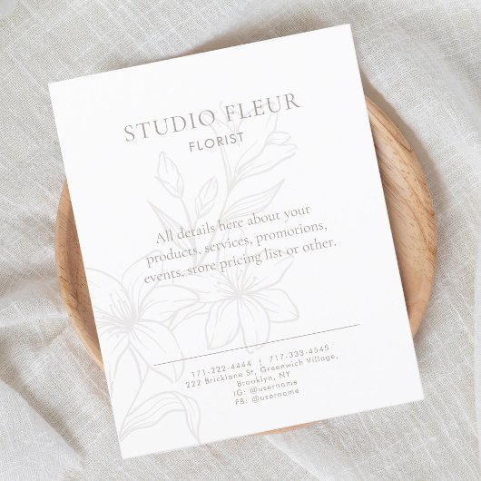 シンプルフローラ小規模企業マーケティング チラシ