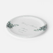 シンプルフローラ愛と感謝してい結婚の ペーパープレート (アングル)