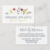 シンプルフローラ手作りオーガニックスパ体石鹸 名刺 (正面/裏面)