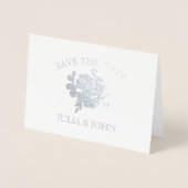 シンプルフローラ手書き日付保存 箔カード (正面)