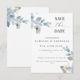シンプルフローラ日付のカー結婚ドを保存 セーブザデート