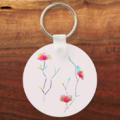 シンプルフローラ日本のインスパイア抽象芸術 キーホルダー (正面)