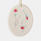 シンプルフローラ日本のインスパイア抽象芸術 セラミックオーナメント (右)