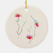 シンプルフローラ日本のインスパイア抽象芸術 セラミックオーナメント (裏面)