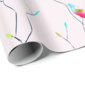 シンプルフローラ日本のインスパイア抽象芸術 ラッピングペーパー (ロールコーナー)