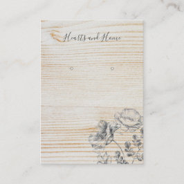 シンプルフローラ木製耳飾り表示カード 名刺