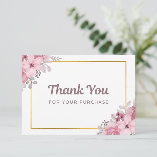 シンプルフローラ業務サンキューカード ノートカード (スタンド正面)