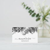 *~シンプルフローラ水彩黒エレガント花 名刺 (スタンド正面)