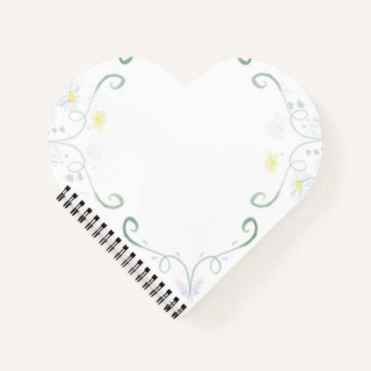 シンプルフローラ水色 ノートブック (正面)