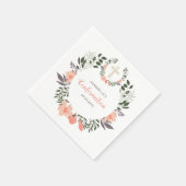 シンプルフローラ確認パーティー スタンダードカクテルナプキン (角)