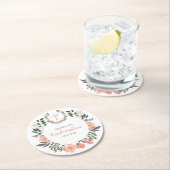 シンプルフローラ確認パーティー ラウンドペーパーコースター (インサイチュ)