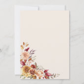 シンプルフローラ秋日付の保存 招待状 (裏面)