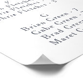 シンプルフローラ素朴アルファベット座席表 ポスター (角)