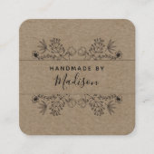 シンプルフローラ素朴クラフト手作り名刺 スクエア名刺 (正面)