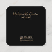 シンプルフローラ素朴クラフト手作り名刺 スクエア名刺 (裏面)