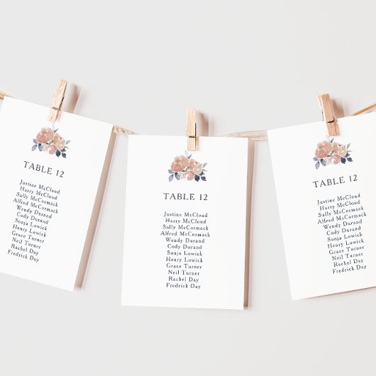 シンプルフローラ素朴テーブル番号座席表