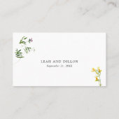 シンプルフローラ素朴ボホワイルドフラワー結婚ズ プレイスカード (裏面)