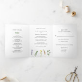 シンプルフローラ素朴ワイルドフラワーエレガントな結婚式 三つ折り招待状 (内部)