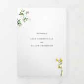 シンプルフローラ素朴ワイルドフラワーエレガントな結婚式 三つ折り招待状 (カバー)