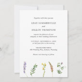 シンプルフローラ素朴ワイルドフラワーエレガントな結婚式 招待状 (正面)