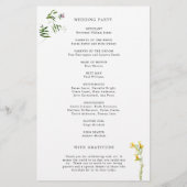 シンプルフローラ素朴ワイルドフラワー結婚式 プログラム (裏面)