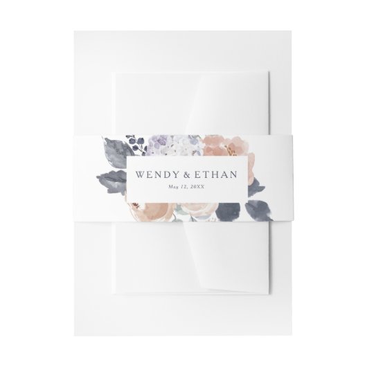 シンプルフローラ素朴結婚式招待状ベリーバンド 招待状ベリーバンド (正面例)