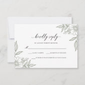 シンプルフローラ結婚のセージ 出欠カード (正面)