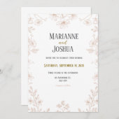 シンプルフローラ結婚の 招待状 (正面/裏面)