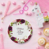 シンプルフローラ結婚ズ ペーパープレート (パーティー)