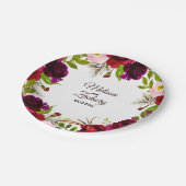 シンプルフローラ結婚ズ ペーパープレート (アングル)