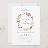シンプルフローラ結婚リース 招待状 (正面)
