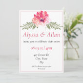 シンプルフローラ結婚式招待状 招待状 (スタンド正面)