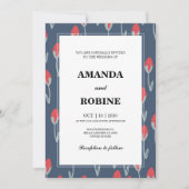 シンプルフローラ結婚式招待状 招待状 (正面)